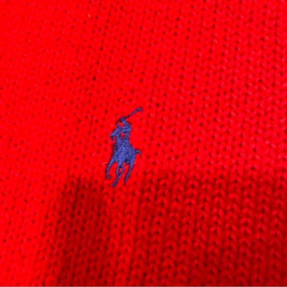 Polo Ralph Lauren Sweater Vest Mens L Red Cotton Knit - Picture 4 of 8